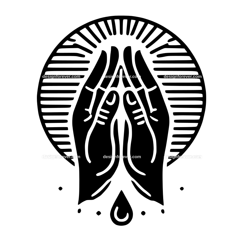 prayer hands graphic logo