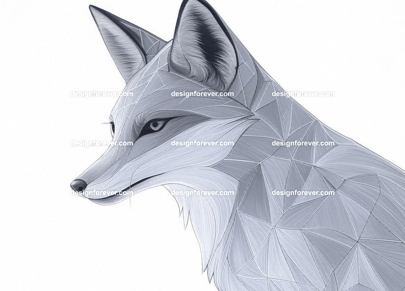 Simple line drawings of fox