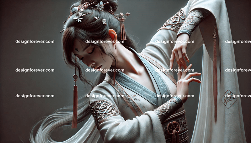 wuxia female in wuxia clothing