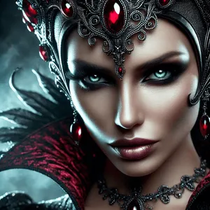 closeup of evil queen