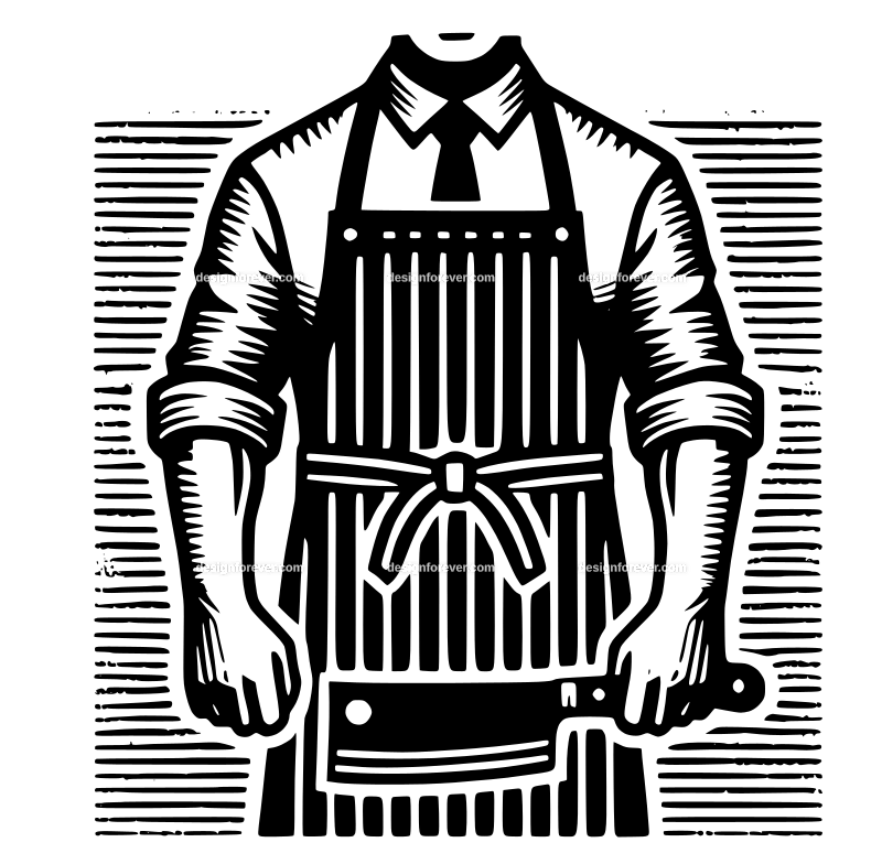 the butcher's apron graphic logo