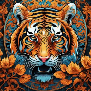 tiger on tree branch