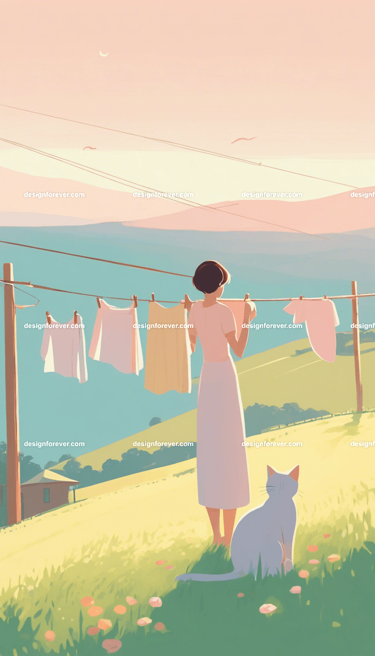 woman hanging clothes to dry