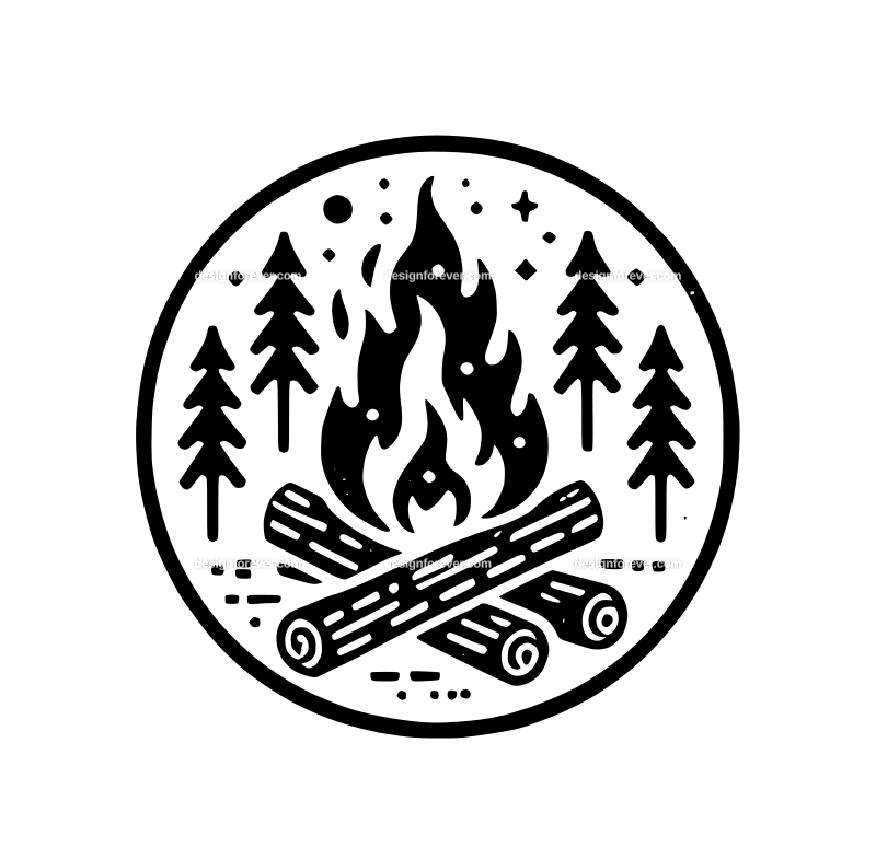 the camp fire graphic logo
