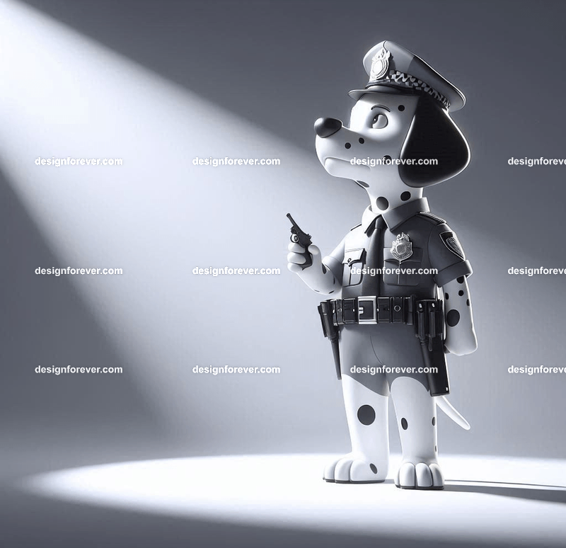 dalmation dressed as policeman