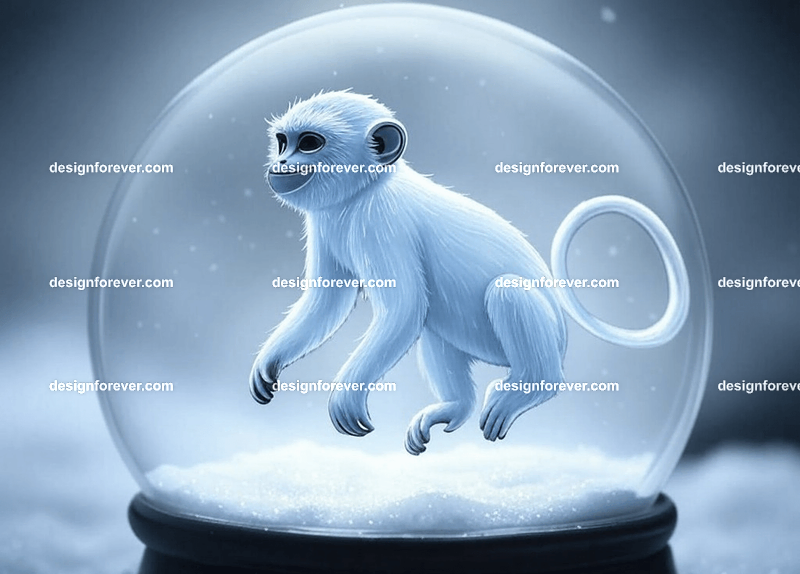 /imagine sea monkey in a crystal ball