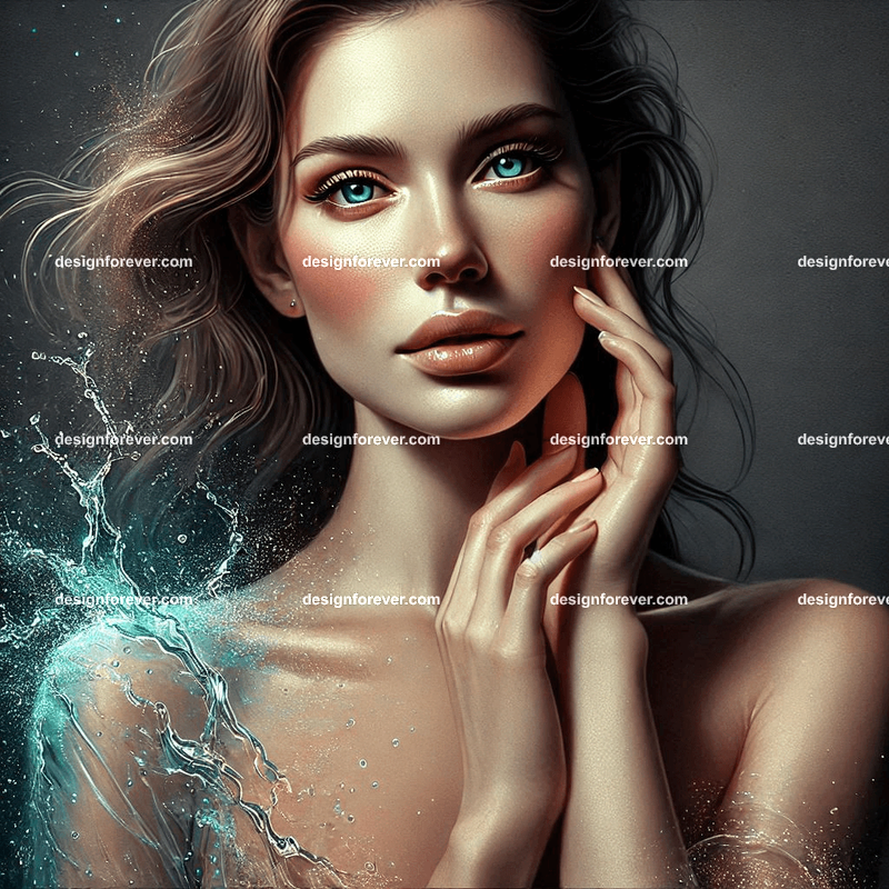 woman with magic water dress
