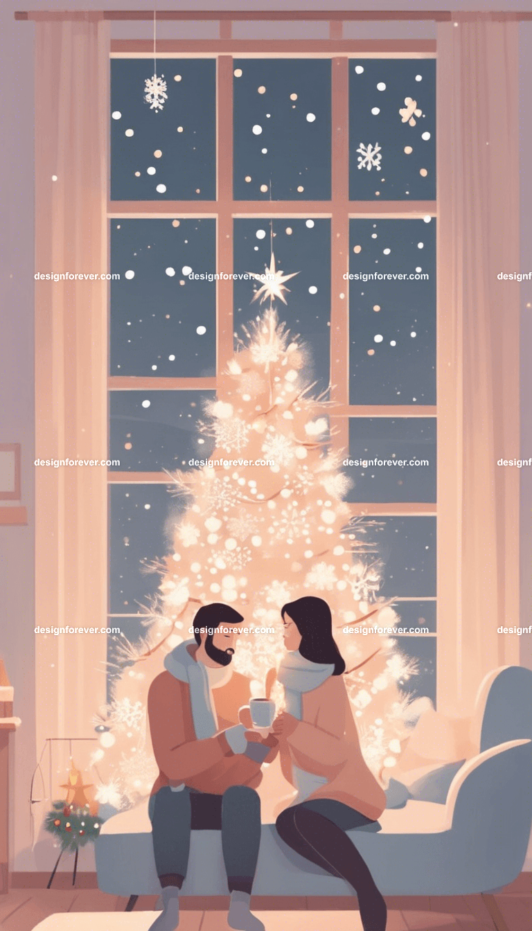 a couple wife husband girlfriend boyfriend celebrating new years xmas christmas holiday