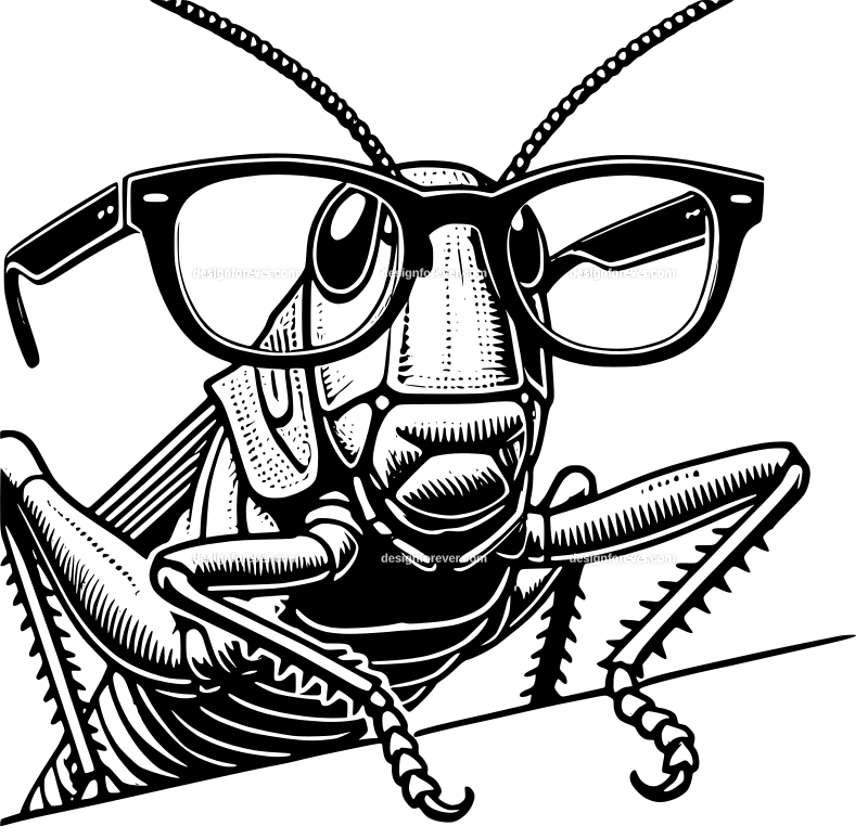 grasshopper with glasses