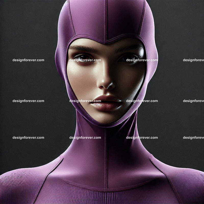 woman in matt purple lycra mobile suit
