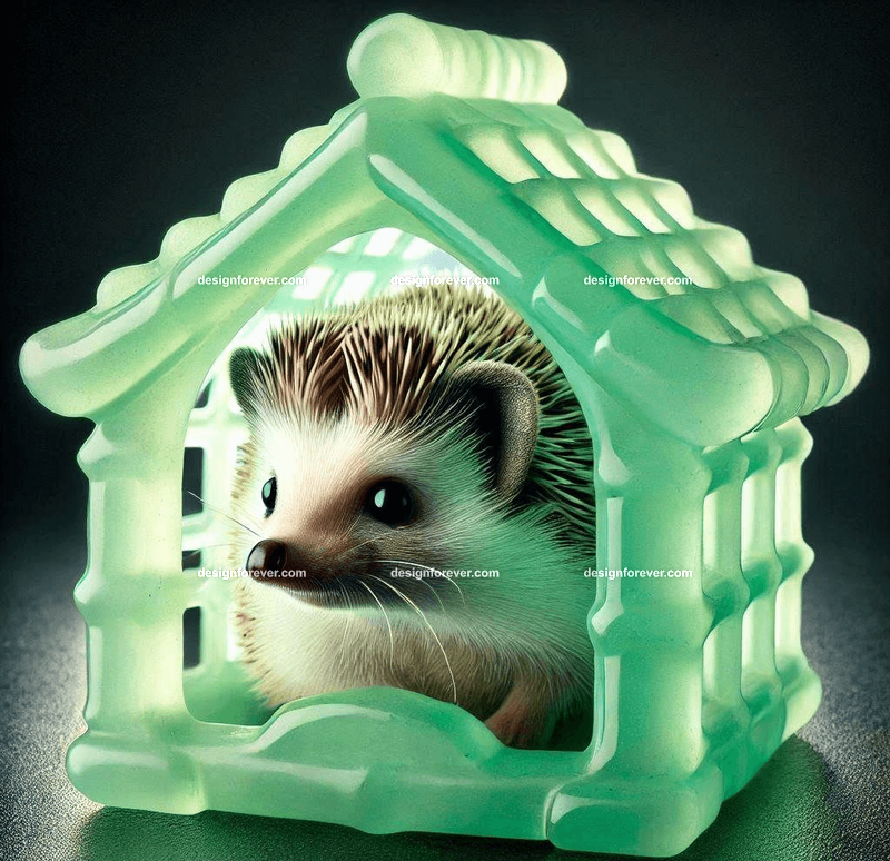 hedgehog within a jade house