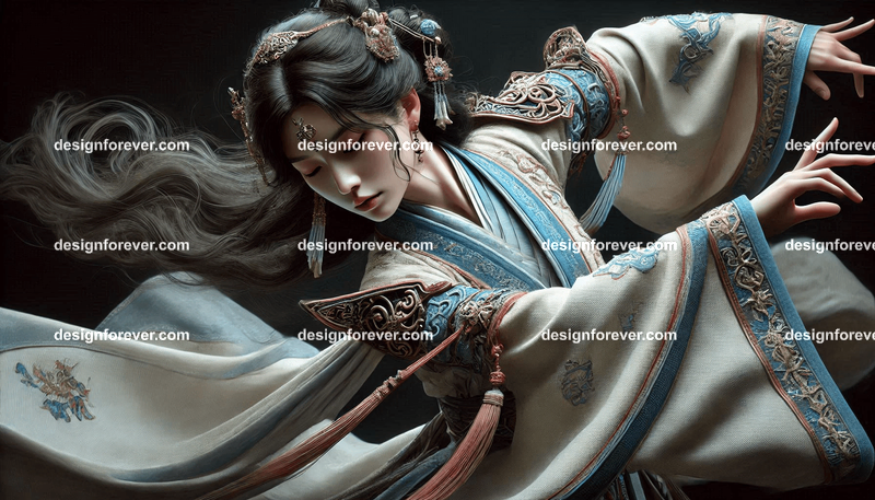 wuxia female in wuxia clothing
