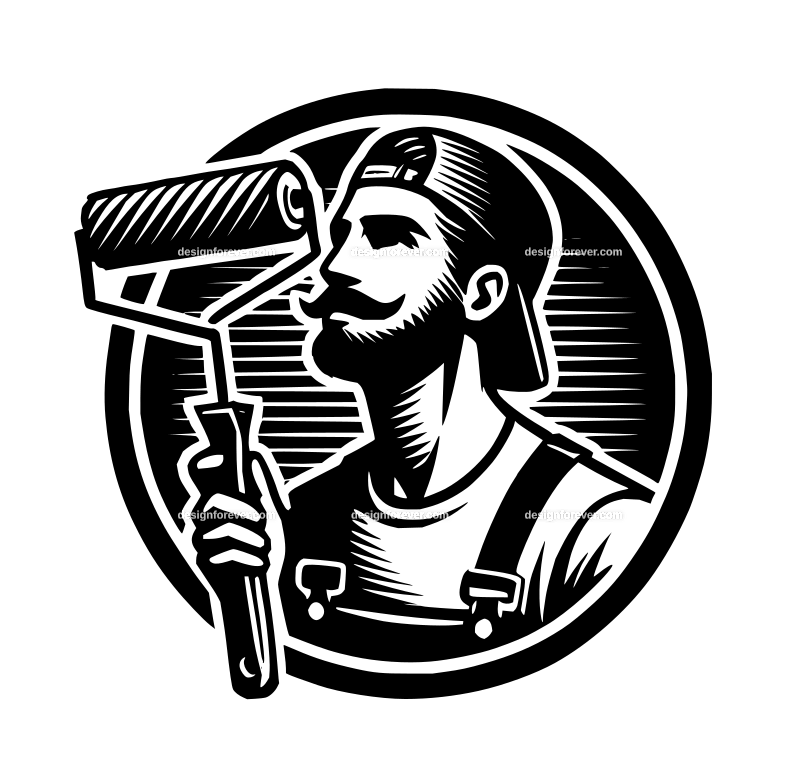 painter roller brush graphic logo