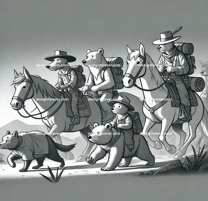 Animals as Storybook Adventurers – Characters styled like classic children's book illustrations, going on adventures