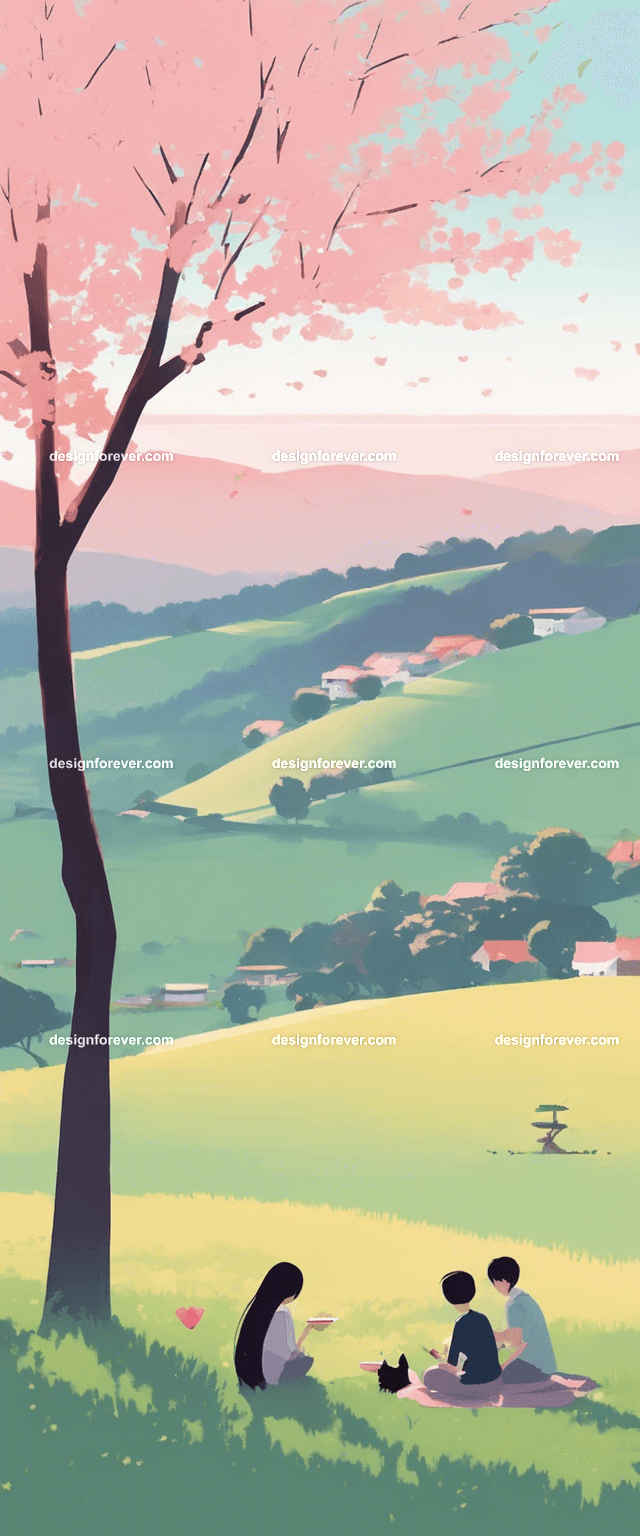 neighbors enjoying lunch under plum tree