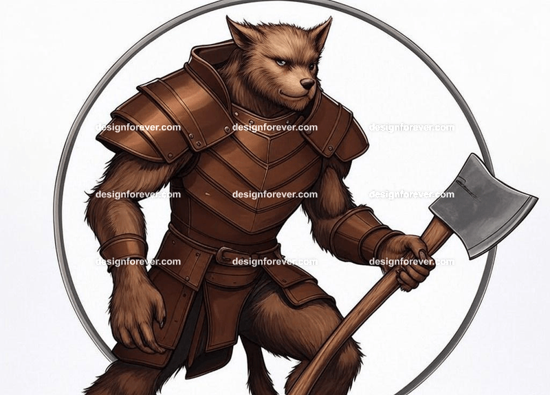 Werewolf clad in leather armor with an axe