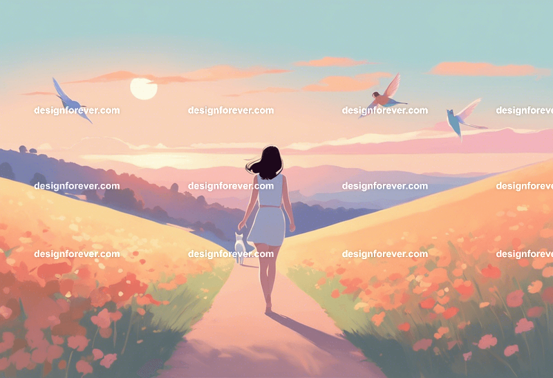 teen girl with a girl friend running after hummingbird