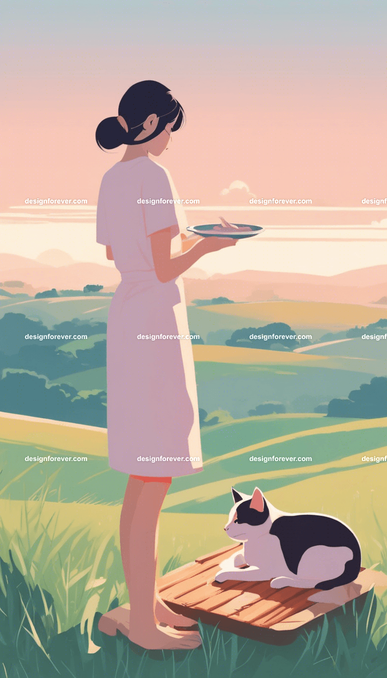 young woman in rural country