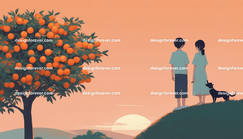 neighbors enjoying lunch under plum tree