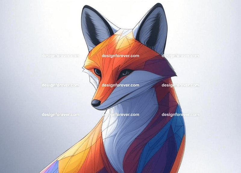 Simple line drawings of fox