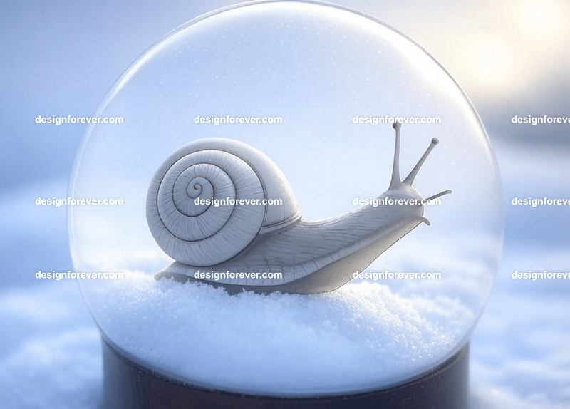 /imagine snail in a crystal ball