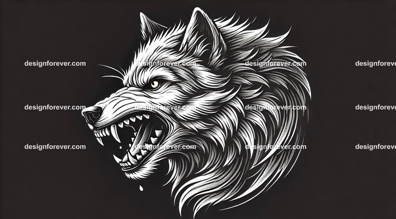 a wolf baring its teeth