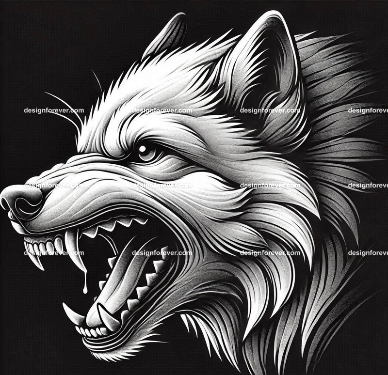 a wolf baring its teeth