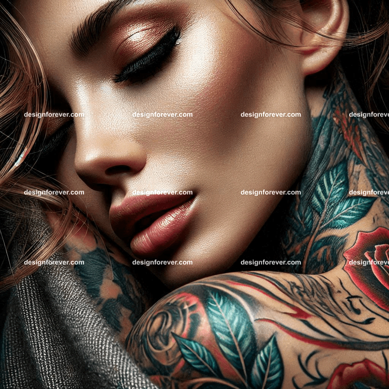 tattoo girl intimate portrait