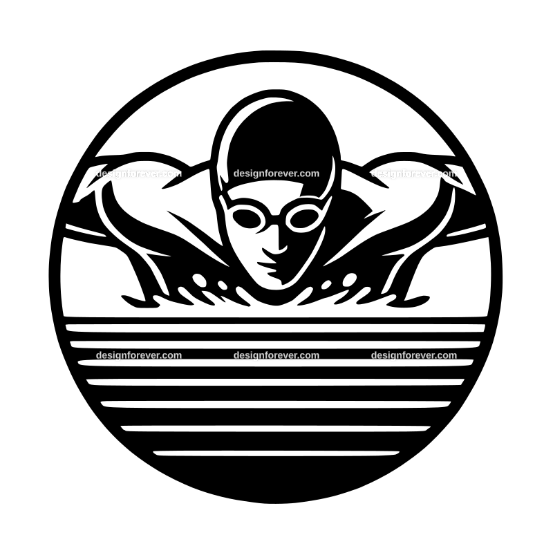pool swimmer graphic logo