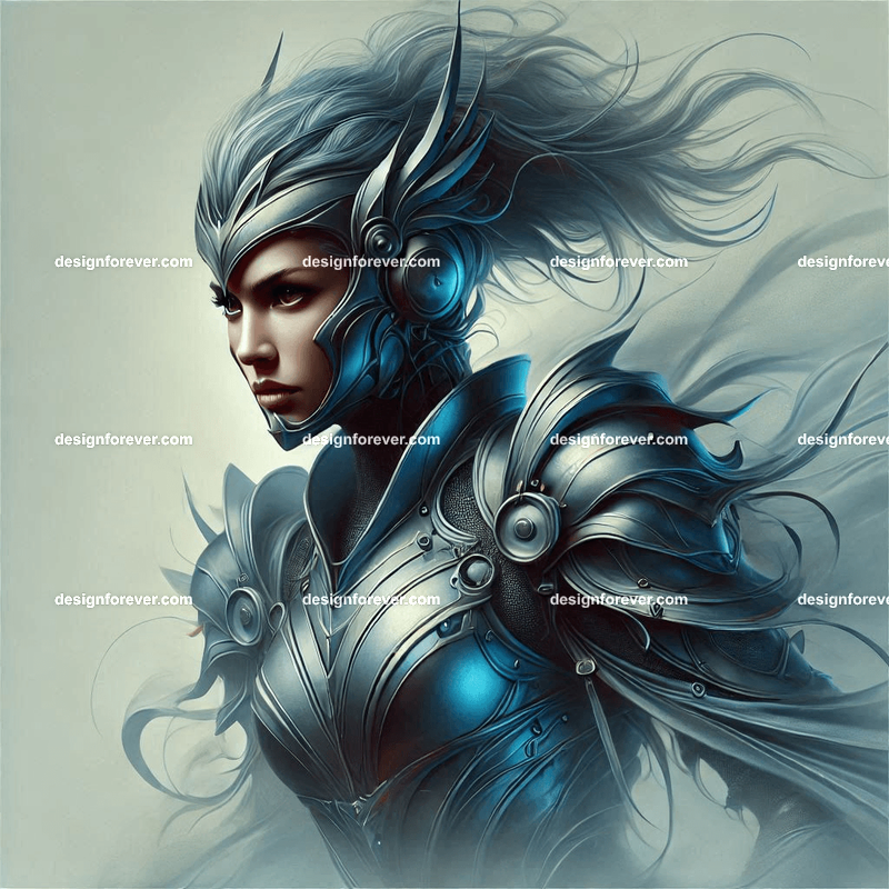 fierce woman in mobile suite armor
