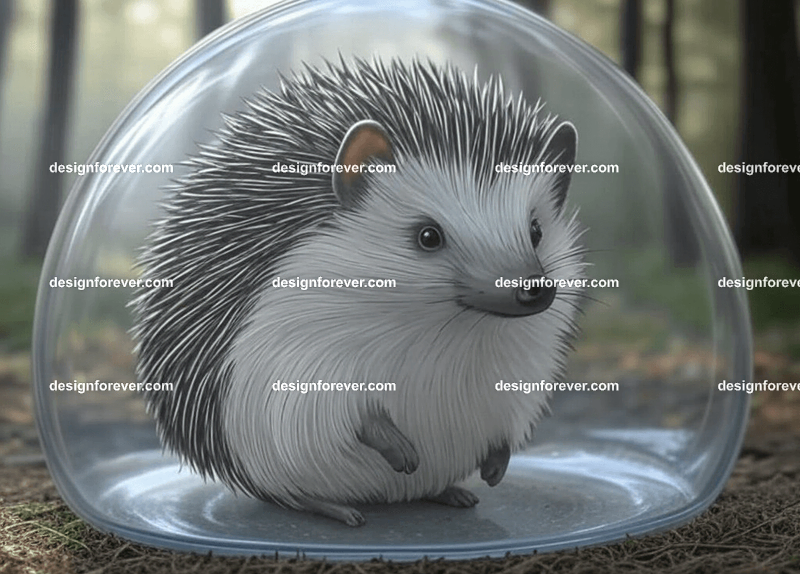 hedgehog crystal ball glass orb