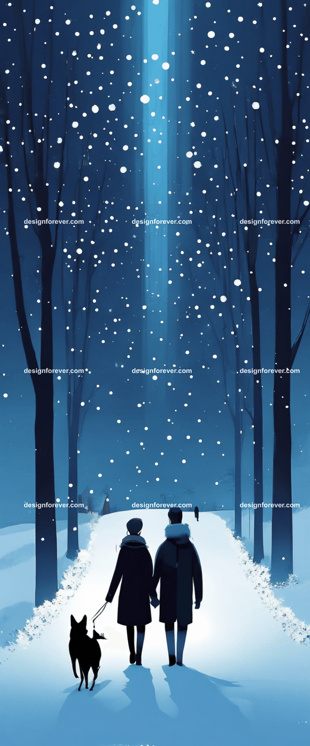 a couple walking dog evening