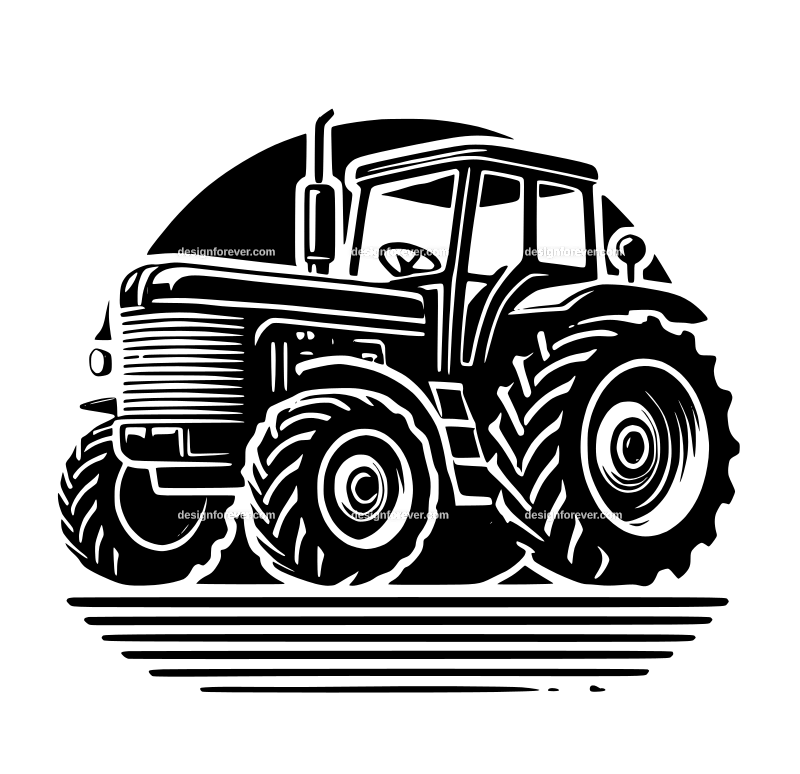 the farm tractor graphic logo