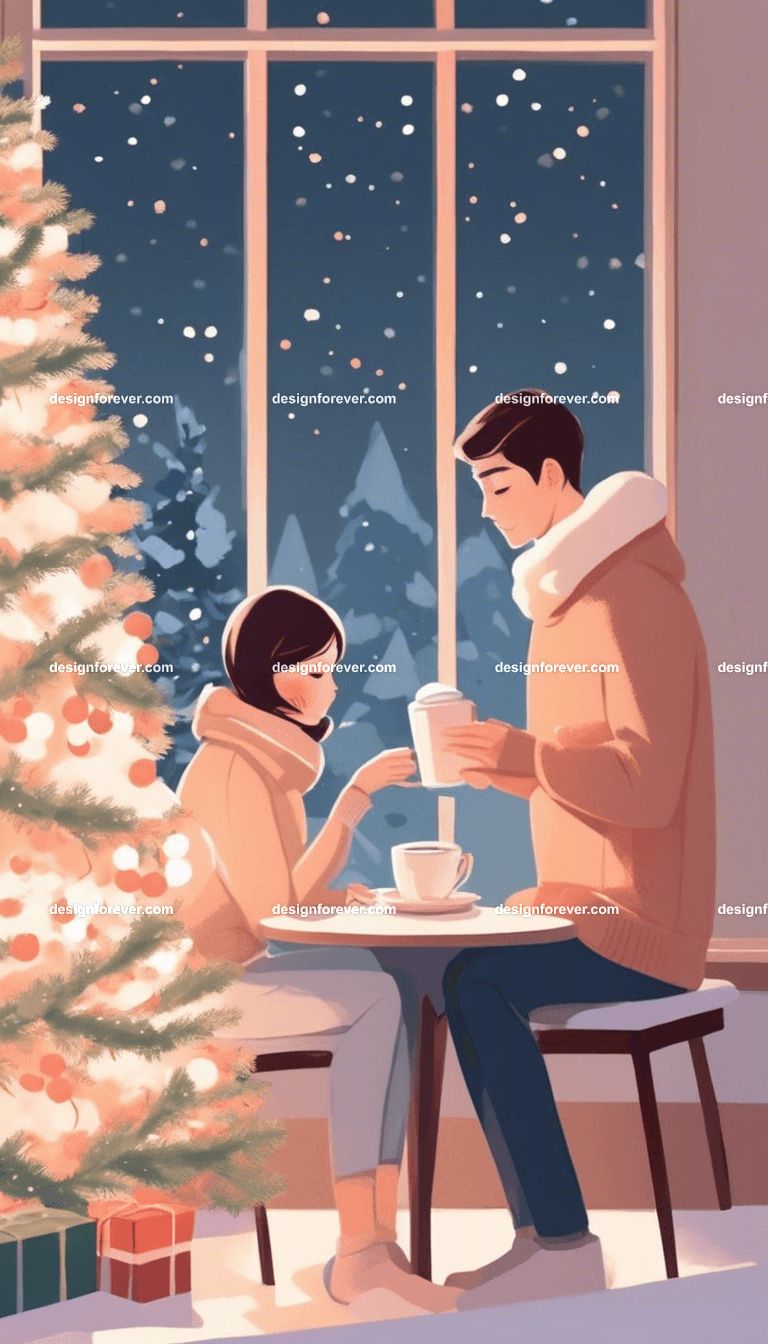 a couple wife husband girlfriend boyfriend celebrating new years xmas christmas holiday