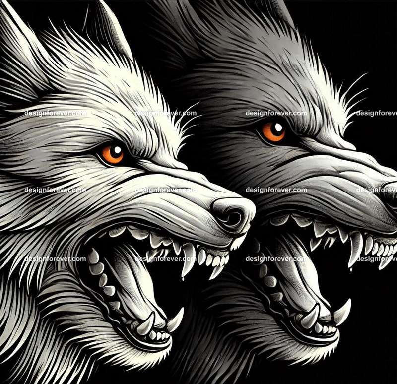 a wolf baring its teeth