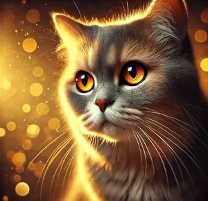a cat with golden eyes