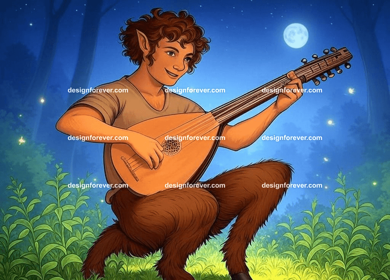 Satyr with a lute