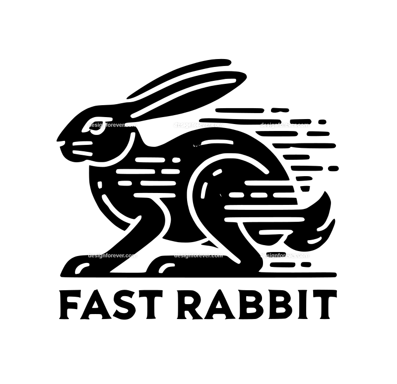 the fast rabbit graphic logo