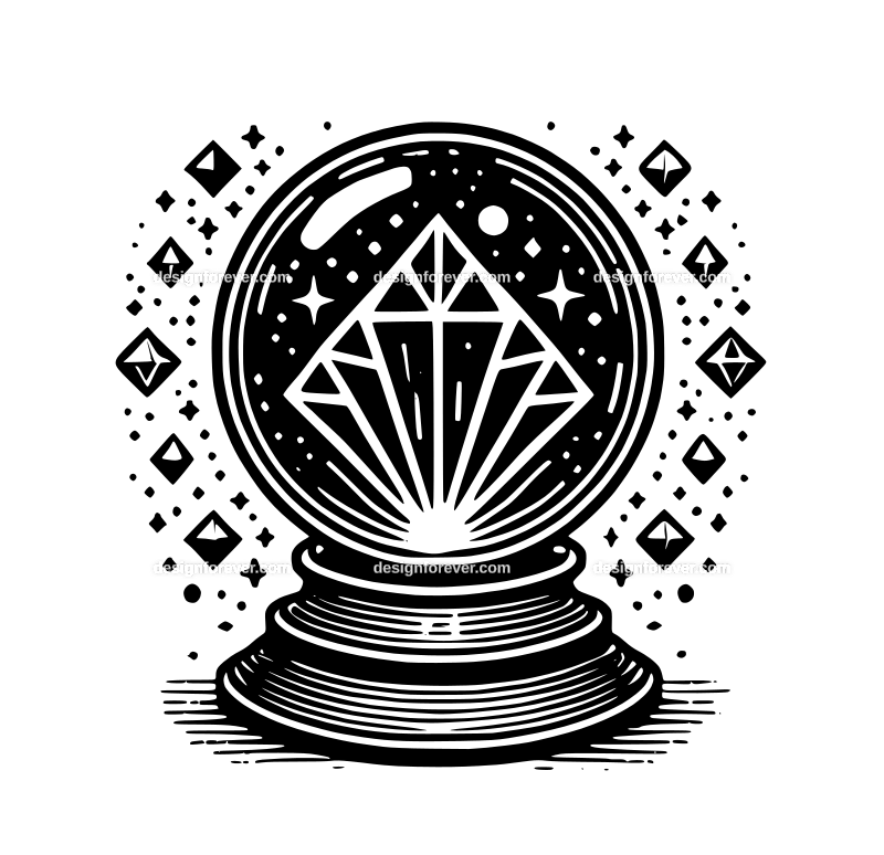 crystal ball magic graphic logo