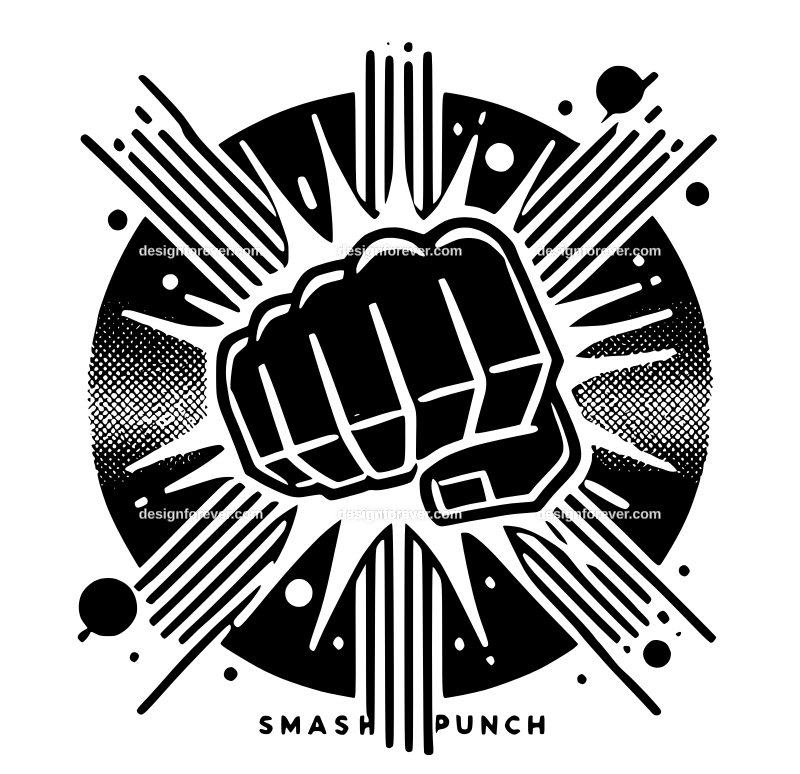 smash punch graphic logo