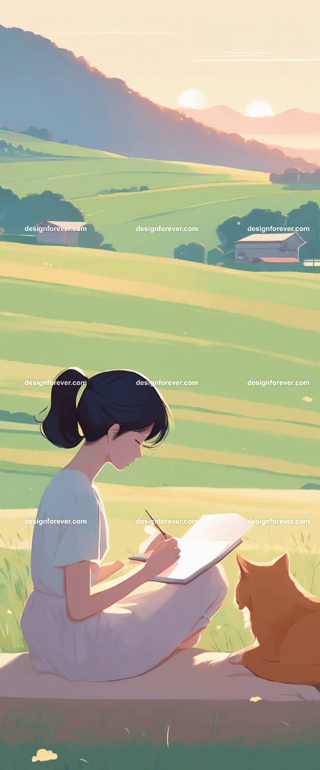 young woman doing homework