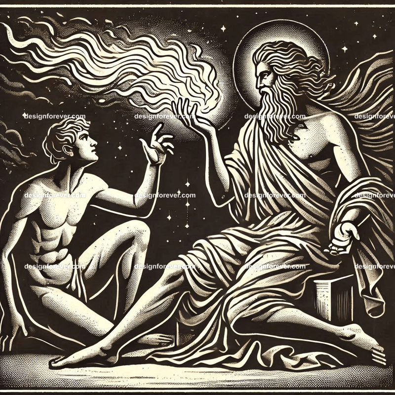 prometheus giving fire to men