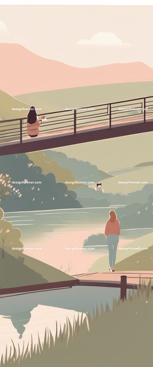 teen girl with a girl friend on tree branch of big old tree looking down at river