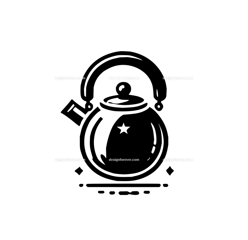 water kettle graphic logo