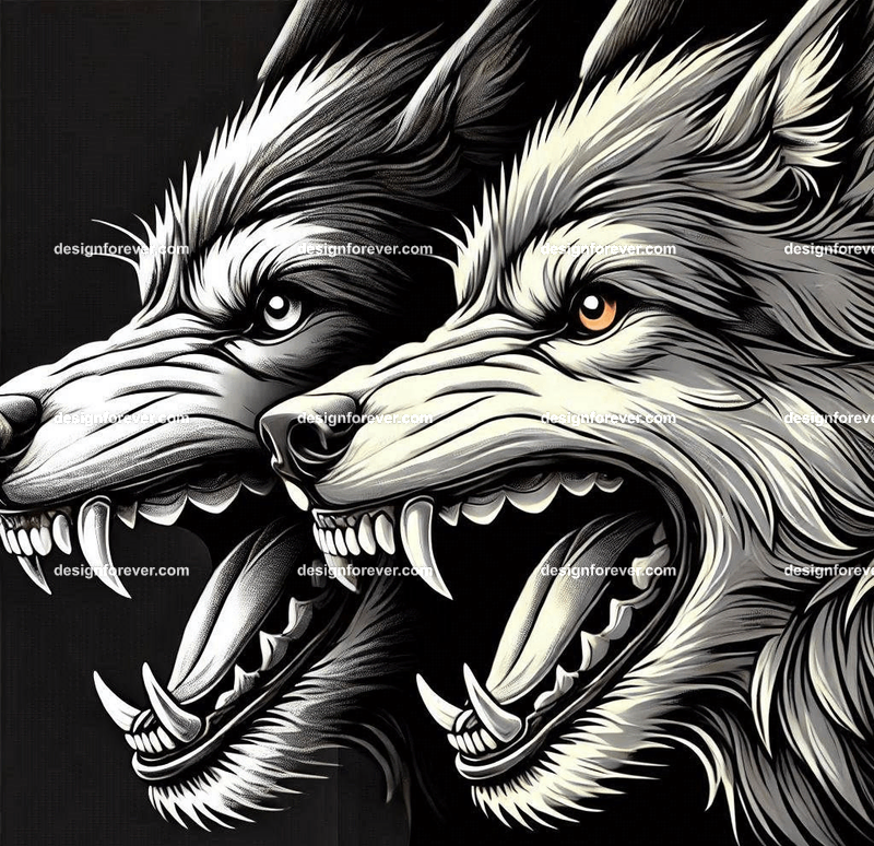 a wolf baring its teeth