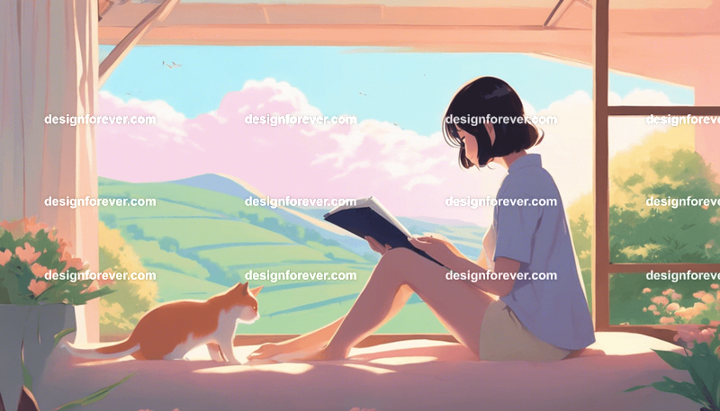 young woman doing homework