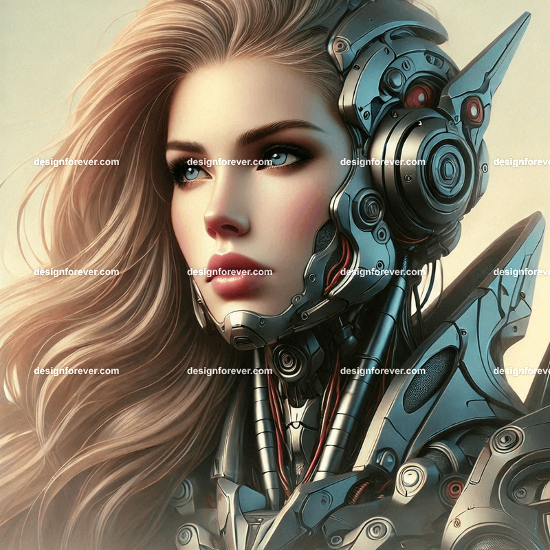 fierce woman in mobile suite armor like robotech
