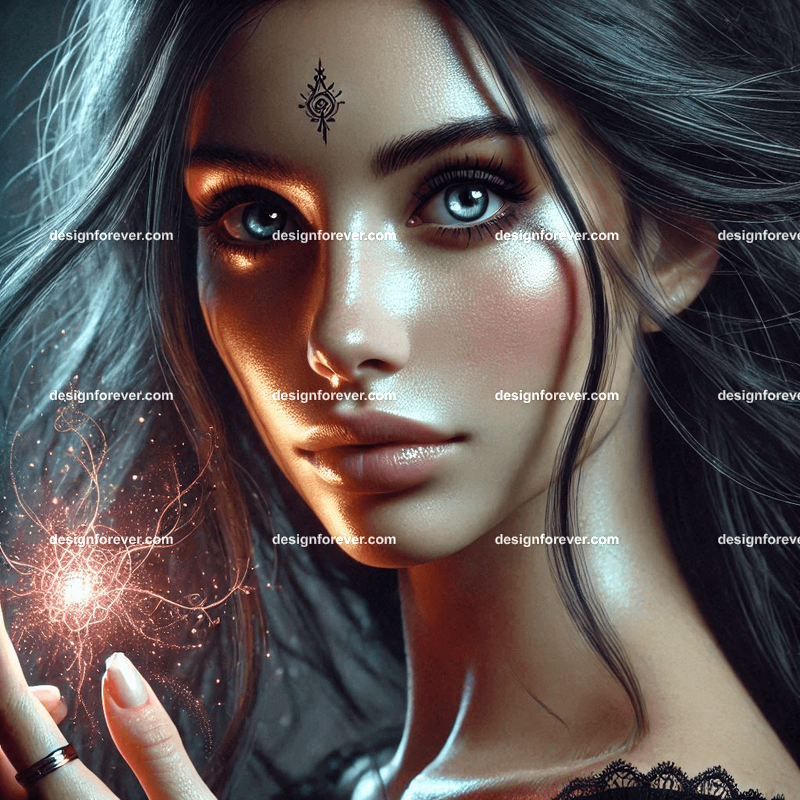 Young female sorcerer fantasy shot