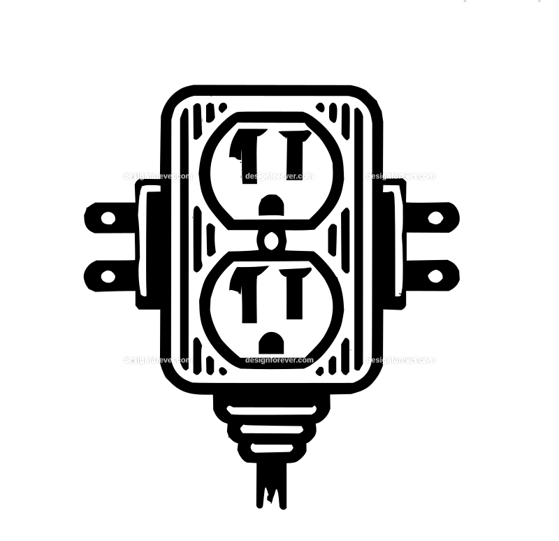 electrical outlet 3 prong graphic logo