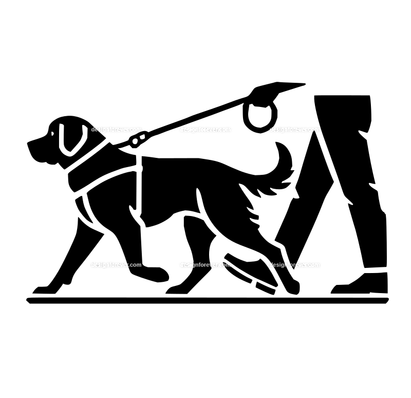 dog walker graphic logo